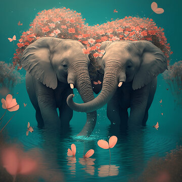 elephant in water