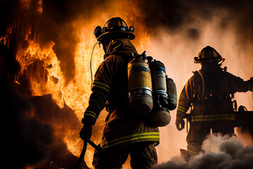 firefighters in action. Generative AI
