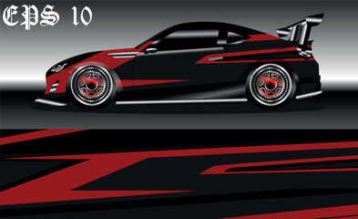 Obraz premium Car wrap design. Livery design for racing car. sedan, hatchback. vector format.