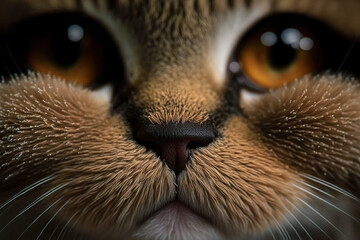 cat nose intricacy captured in macro photography. Generative AI
