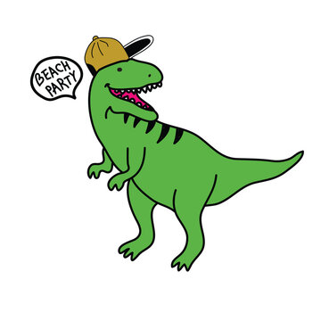Dinosaur vector illustration with cool slogans. For t-shirt prints and other uses.