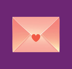 Valentines day love letter vector illustration and clipart