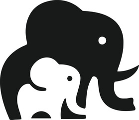 two elephant logo design