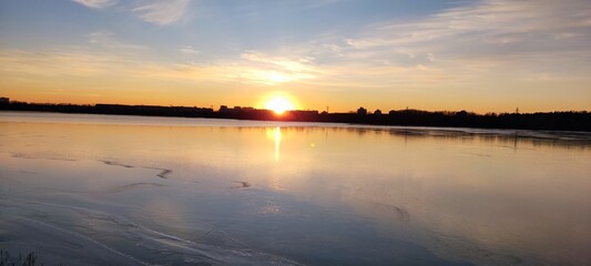 sunrise over the river