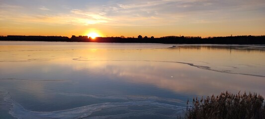 sunrise over the river