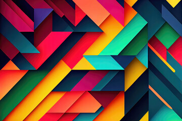 Colorful origami paper as abstract wallpaper background (Generative AI) - obrazy, fototapety, plakaty