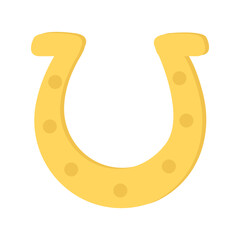 Cute golden horseshoe. Good luck symbol.
