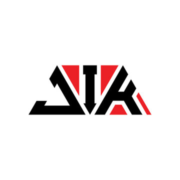 JIK tJIangle letter logo design with tJIangle shape. JIK tJIangle logo design monogram. JIK tJIangle vector logo template with red color. JIK tJIangular logo Simple, Elegant, and LuxuJIous Logo...