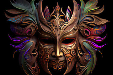 Fototapeta na wymiar Carnaval Brazil Mask Art Nouveau Style