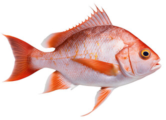 Red snapper fish. AI generated illustration. Transparent PNG. - obrazy, fototapety, plakaty