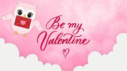 Be my valentine card illustration.