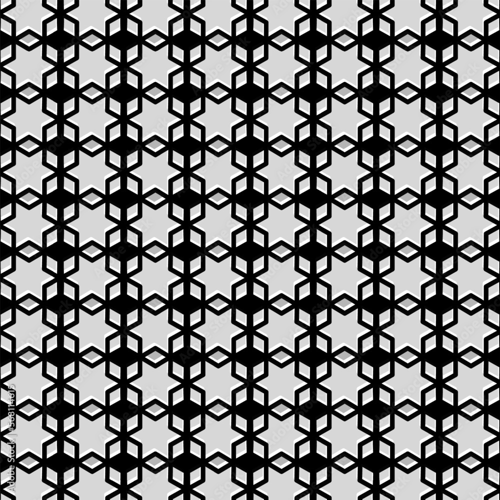 Wall mural modern dynamic pattern vector . black and white star pattern vector illustration