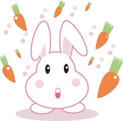 rabbit with carrot rabbit vector character cartoon design