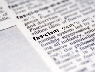 Fototapeta premium closeup of the word fascism
