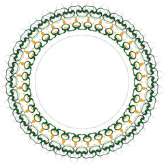 Beautiful round frame with a pattern. Vector file for designs.