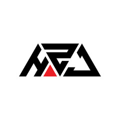 HZJ triangle letter logo design with triangle shape. HZJ triangle logo design monogram. HZJ triangle vector logo template with red color. HZJ triangular logo Simple, Elegant, and Luxurious Logo...