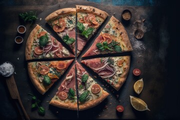 Fototapeta na wymiar delicious pizza - Generative AI 
