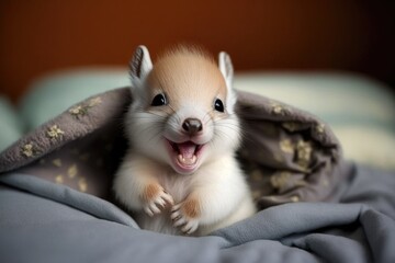 happy cute baby squirrel - generative ai