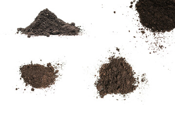 Black land for plant isolated on white background.