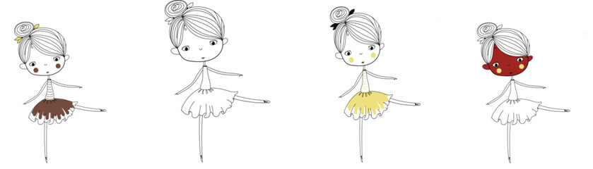 Four ballerina girls.