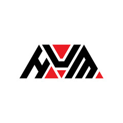 HUM triangle letter logo design with triangle shape. HUM triangle logo design monogram. HUM triangle vector logo template with red color. HUM triangular logo Simple, Elegant, and Luxurious Logo...