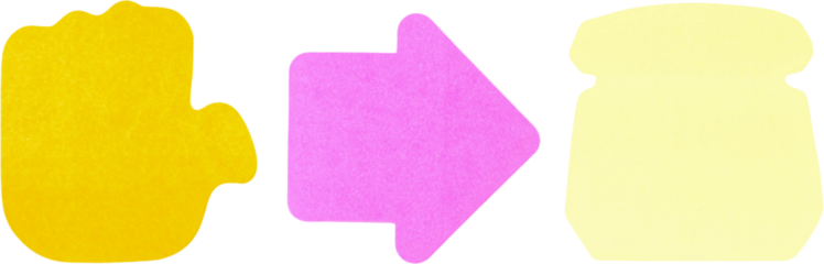 Close-up photo of colored signs isolated on white background