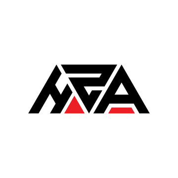 HZA triangle letter logo design with triangle shape. HZA triangle logo design monogram. HZA triangle vector logo template with red color. HZA triangular logo Simple, Elegant, and Luxurious Logo...