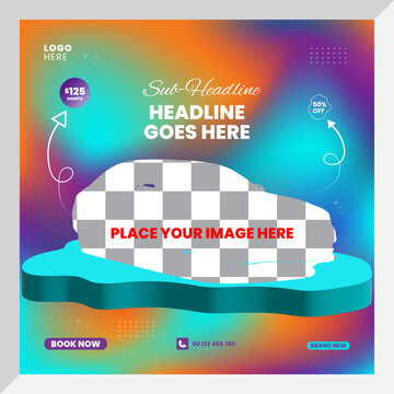 Car Social Media Posts design vector Illustration, Template Banners for Bags, Hand Watch. Suitable Banners, Abstract And Unique Modern Shapes