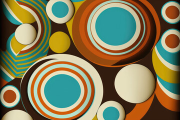 Fototapeta premium Background with geometric circles and squares in art. Generative AI