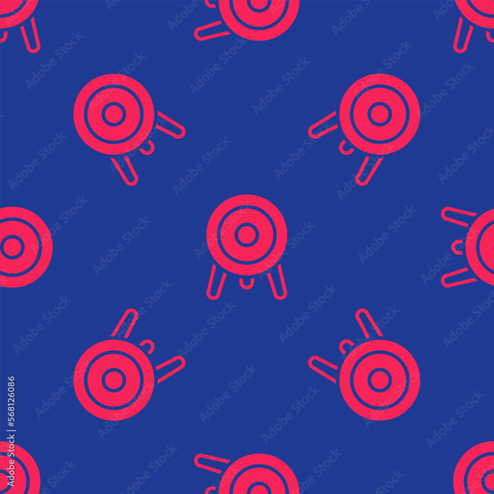 Poster red target sport icon isolated seamless pattern on blue background. clean target with numbers for sh