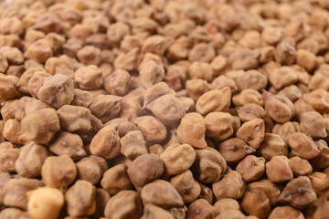 brown chickpeas background. nutrition. food ingredient. shallow depth of field.macro photo.