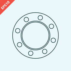 Hand drawn ship porthole design vector flat isolated illustration