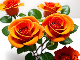 Bright and Cheerful Orange Roses on Desk