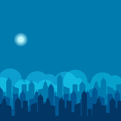 Big City landscape flat background