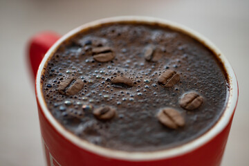 close up of a cup of coffee