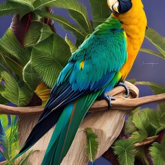 Obraz premium A parrot with a monocle1, Generative AI