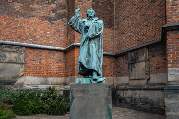 Martin Luther Monument in front of Market Church (Marktkirche) - Hanover, Lower Saxony, Germany