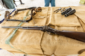 American Buffalo Soldiers cavalry equipment from the late 1800's. 