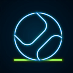 Glowing neon line Baseball ball icon isolated on black background. Colorful outline concept. Vector