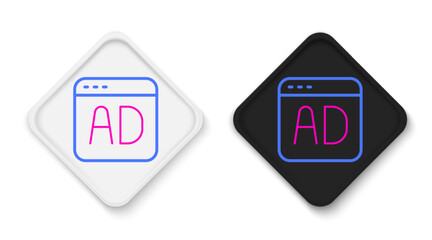 Line Advertising icon isolated on white background. Concept of marketing and promotion process. Responsive ads. Social media advertising. Colorful outline concept. Vector