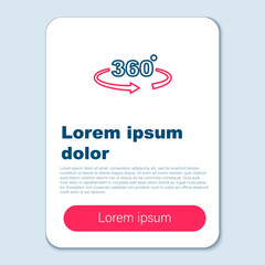 Line 360 degree view icon isolated on grey background. Virtual reality. Angle 360 degree camera. Panorama photo. Colorful outline concept. Vector