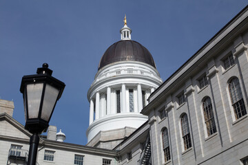 Maine state capitol building in Augusta, Maine.