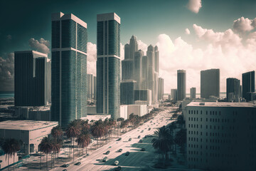 downtown of a big city like Miami. Generative AI