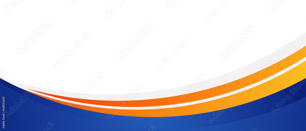 Canvas Prints abstract blue and orange business banner background with dynamic curves composition