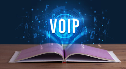 Technology abbreviation coming out from an open book