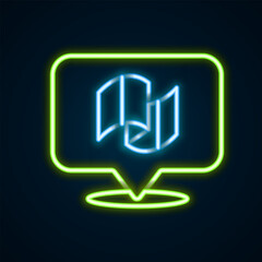 Glowing neon line Flag Italy icon isolated on black background. Colorful outline concept. Vector