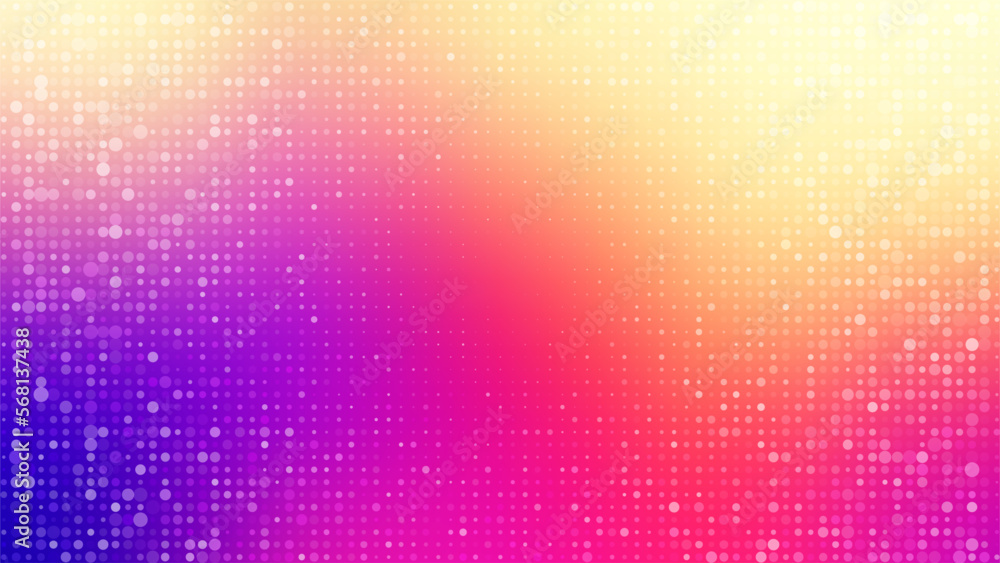Poster Abstract poster background for banner design with bright glowing particles. Futuristic graphic vector dots design. Modern art template. Abstract neon halftone background. Glowing neon dots backdrop