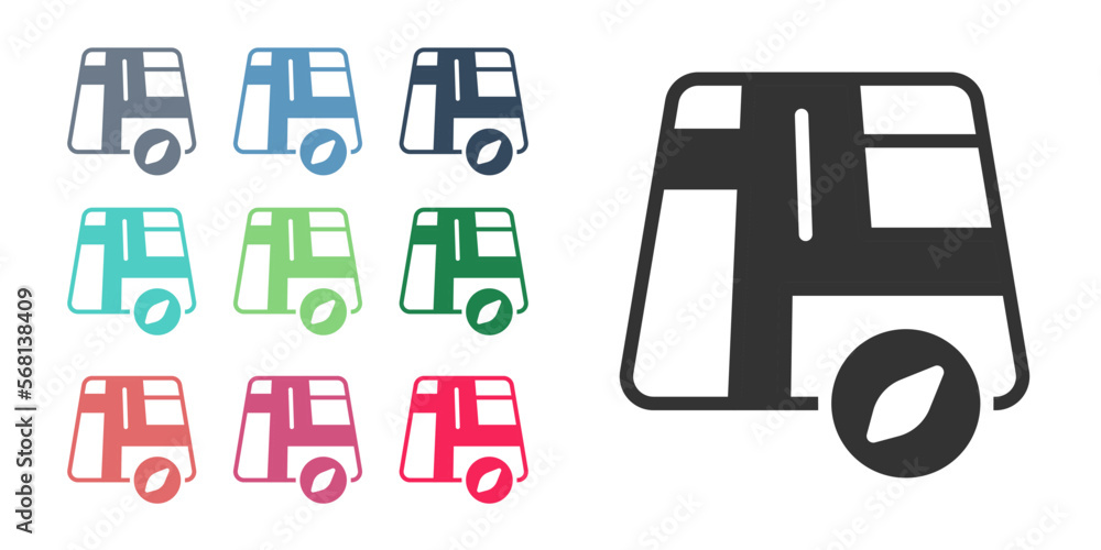 Poster black map pointer with taxi car icon isolated on white background. location symbol. set icons colorf