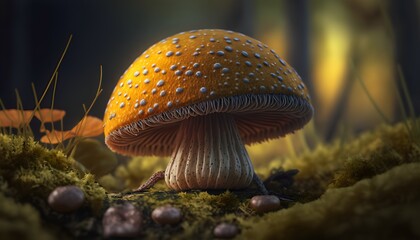 mushroom in the forest close up