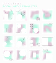 Collection of social media post design template. Fully editable instagram and facebook  post frame poster. Vector illustration